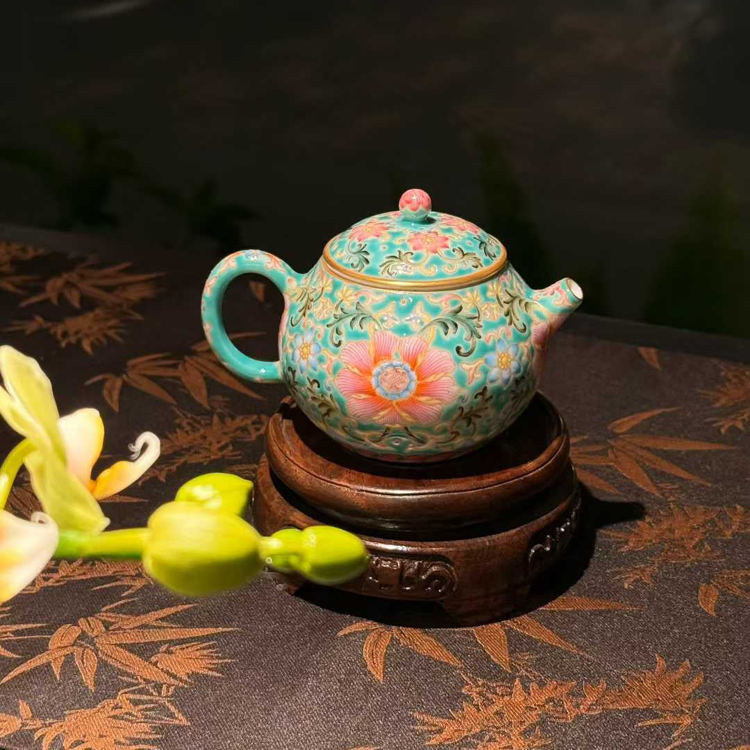 Hand-Painted Floral Porcelain Tea Set