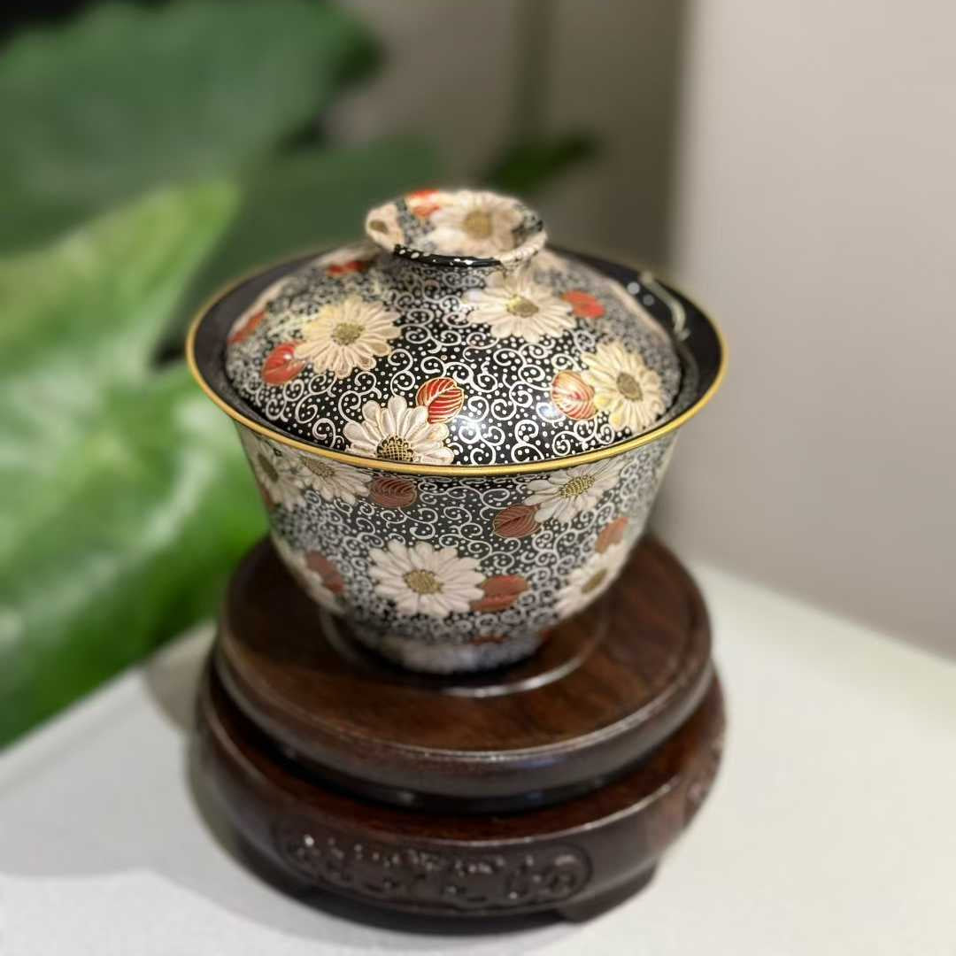 Hand-Painted Floral Garden Porcelain Tea Set