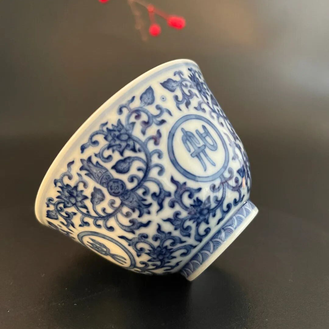 Classic Blue & White Porcelain Tea Cup