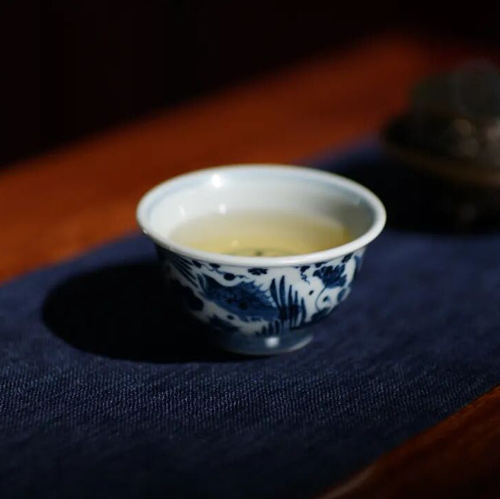 Traditional Blue & White Porcelain Tea Cup